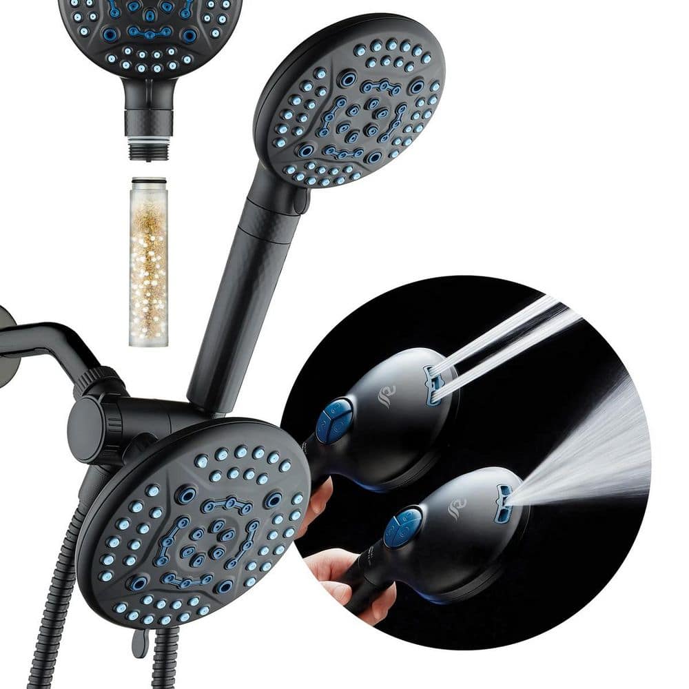 82-Spray Wall Mount Shower Head Combo with filtration 2.5 GPM Matte Black price history on PriceWatchPro