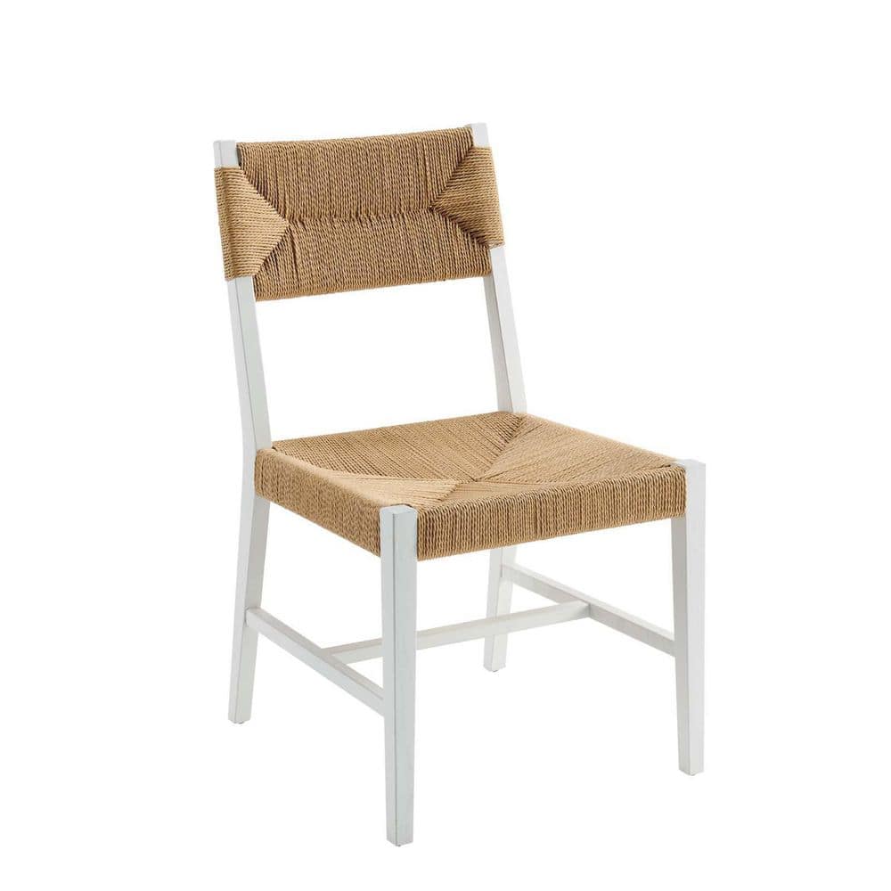MODWAY Bodie White Natural Wood Dining Chair EEI5489WHINAT The Home Depot