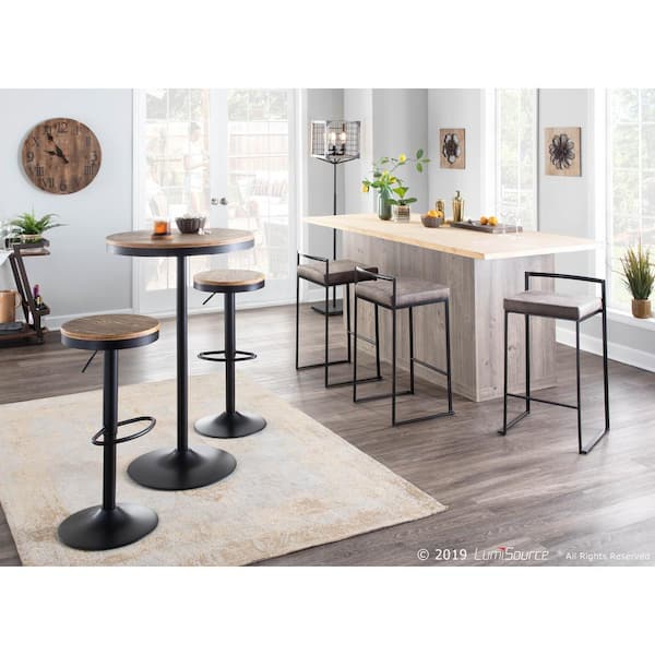 Dakota Industrial Black Swivel Bar Stool (Set of 2)