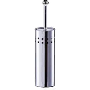 Perforated Metal Bath Free Standing Toilet Bowl Brush with Holder Stainless Steel Lid Color: Chrome
