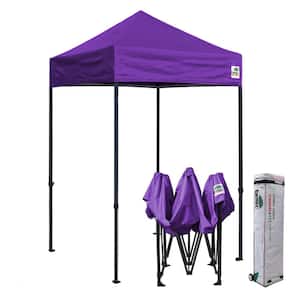 Eur max Commercial 5 ft. x 5 ft. Purple Pop Up Canopy Tent with Roller Bag