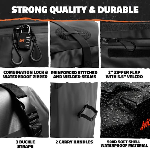 16 Cu Ft. Waterproof Hitch Cargo Carrier Bag (58 in. x 20 in. x 24 in.) with 3-Buckle Straps, Lock and Carry Case