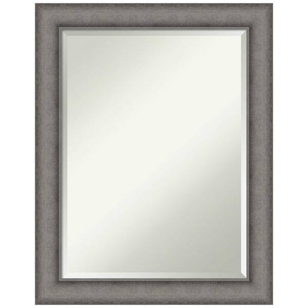 Amanti Art Burnished Concrete 22.5 in. W x 28.5 in. H Beveled Modern Rectangle Wood Framed Wall Mirror in Gray