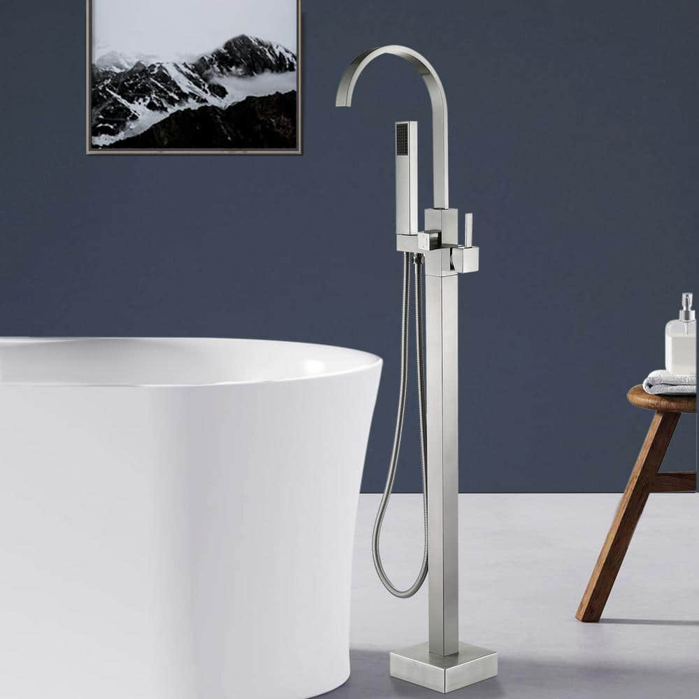 Satico Single-Handle Classical Freestanding Bathtub Faucet with Hand ...