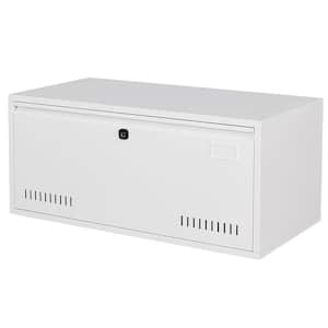 Metal Biometric Fingerprint Lateral File Cabinet, Large Drawer Filing Cabinet Locker in White with Hanging Rod
