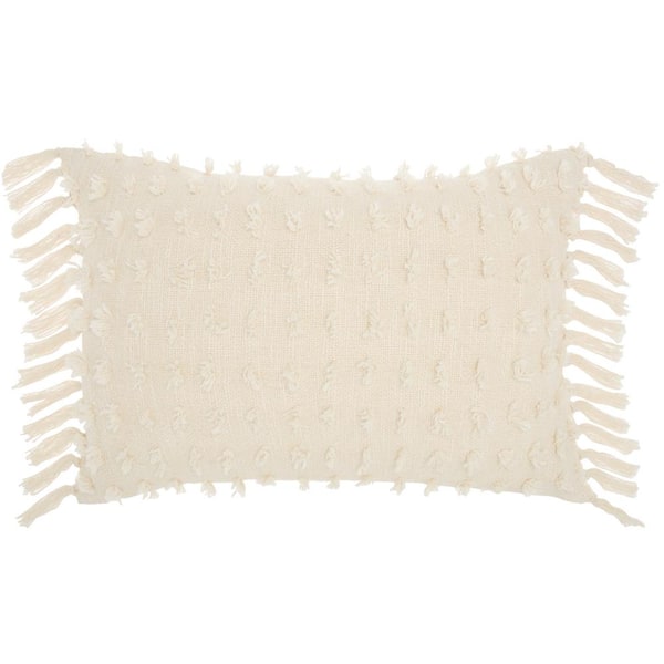 Mina Victory Lifestyles Cream 20 in. x 14 in. Rectangle Throw Pillow