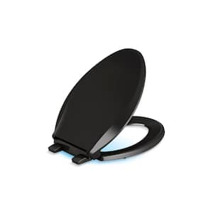 Cachet Nightlight QuietClose Elongated Closed Front Toilet Seat in Black Black