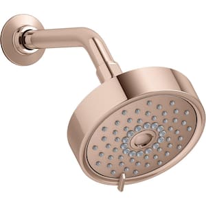 Purist 3-Spray Patterns 5.5 in. Single 1.75 GPM Wall Mount Fixed Shower Head in Vibrant Rose Gold