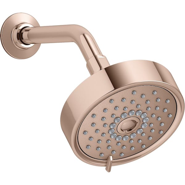 KOHLER Purist 3-Spray Patterns 5.5 in. Single 2.5 GPM Wall Mount Fixed Shower Head in Vibrant Titanium