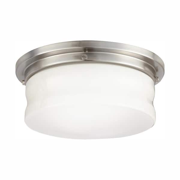 13 in. Brushed Nickel LED Flush Mount