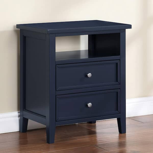 Walker Midnight Blue 2-drawer 22.75 in. W Nightstand 834-10-14