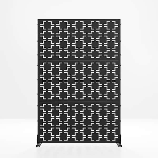 Cadeninc 3.92 ft. x 6 ft. Metal Freestanding Privacy Screen Fence Panel - White