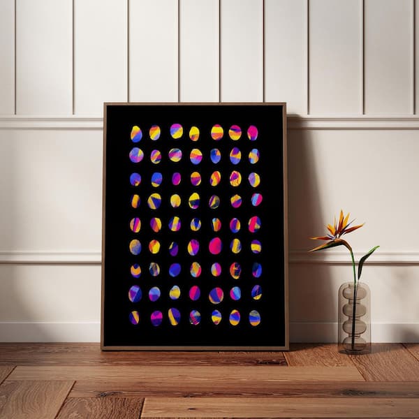 1 Piece Framed Abstract Canvas Wall Art Background Colorful Circle Wall Decor Decorative Canvas Print 24 in. x 18 in.