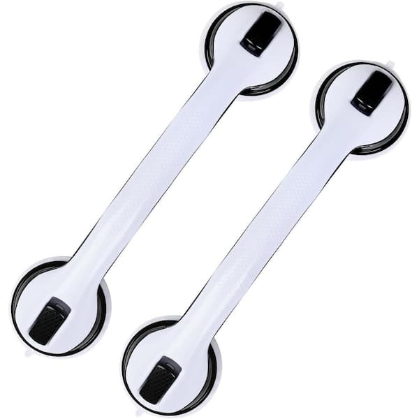 2 Pack 16 in. Grab Bars for Bathtubs and Showers in Black White