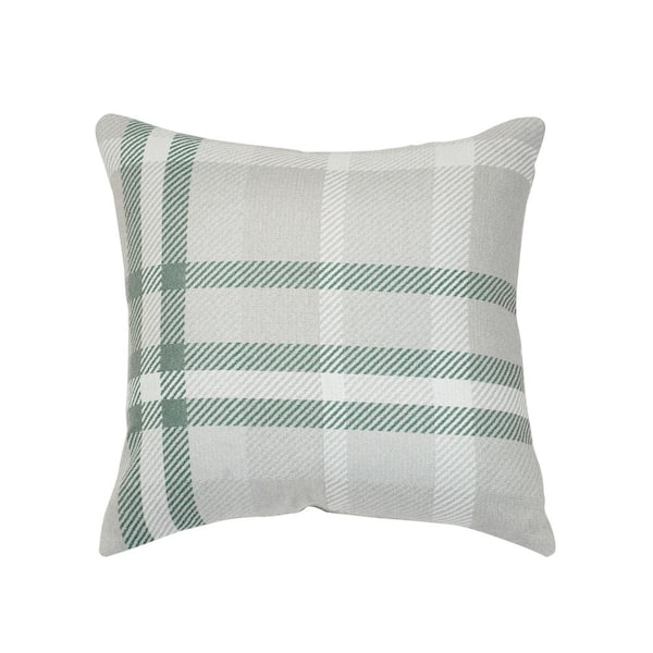 Astella Tartan Jade Square Outdoor Accent Throw Pillow TP18-FA35 - The ...