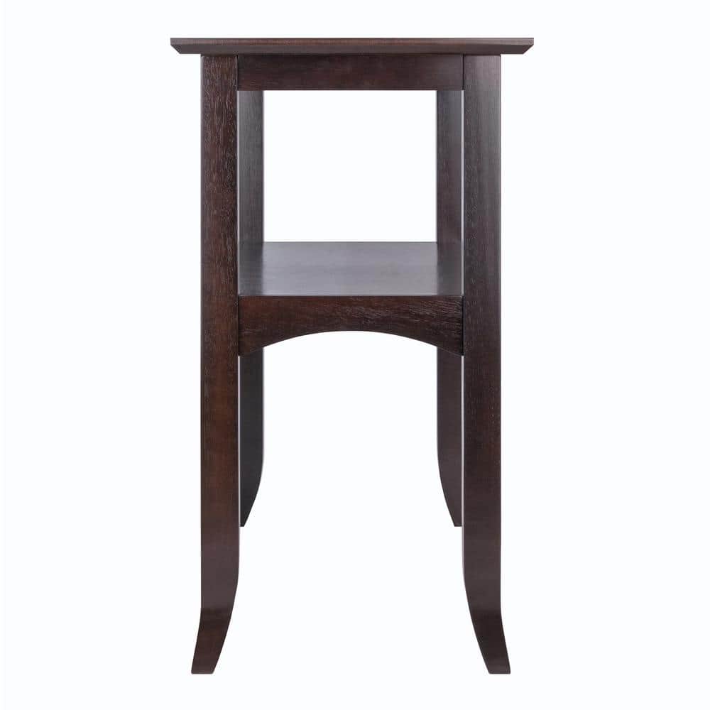 Transitional Camden Solid Wood Rectangular Console Table with Storage in Coffee Finish