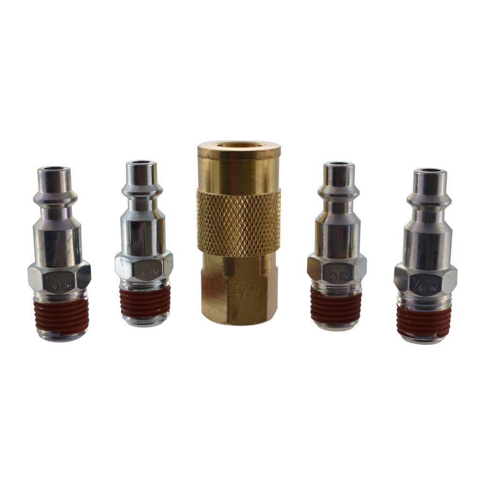 Husky 5-Piece 1/4 in. NPT x 1/4 in. I/M Coupler Kit 13205HOM - The Home ...