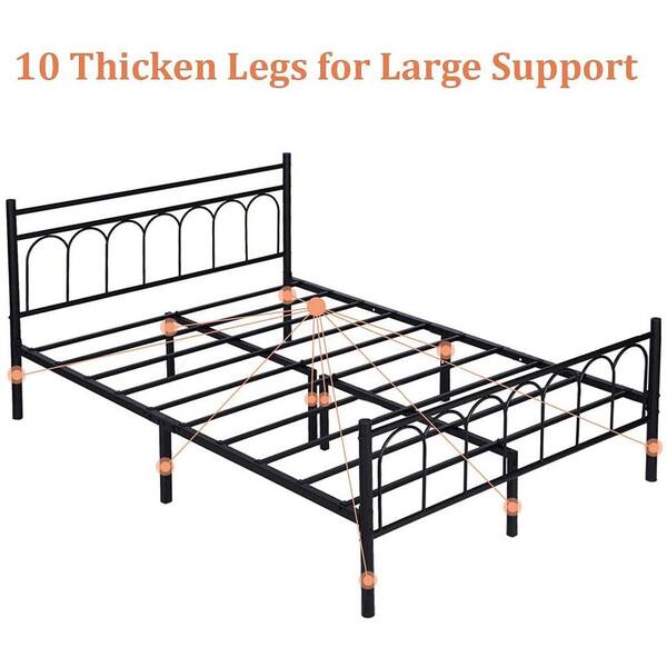 Arch Black Metal Full Bed Bk, Arch Support Bed Frame
