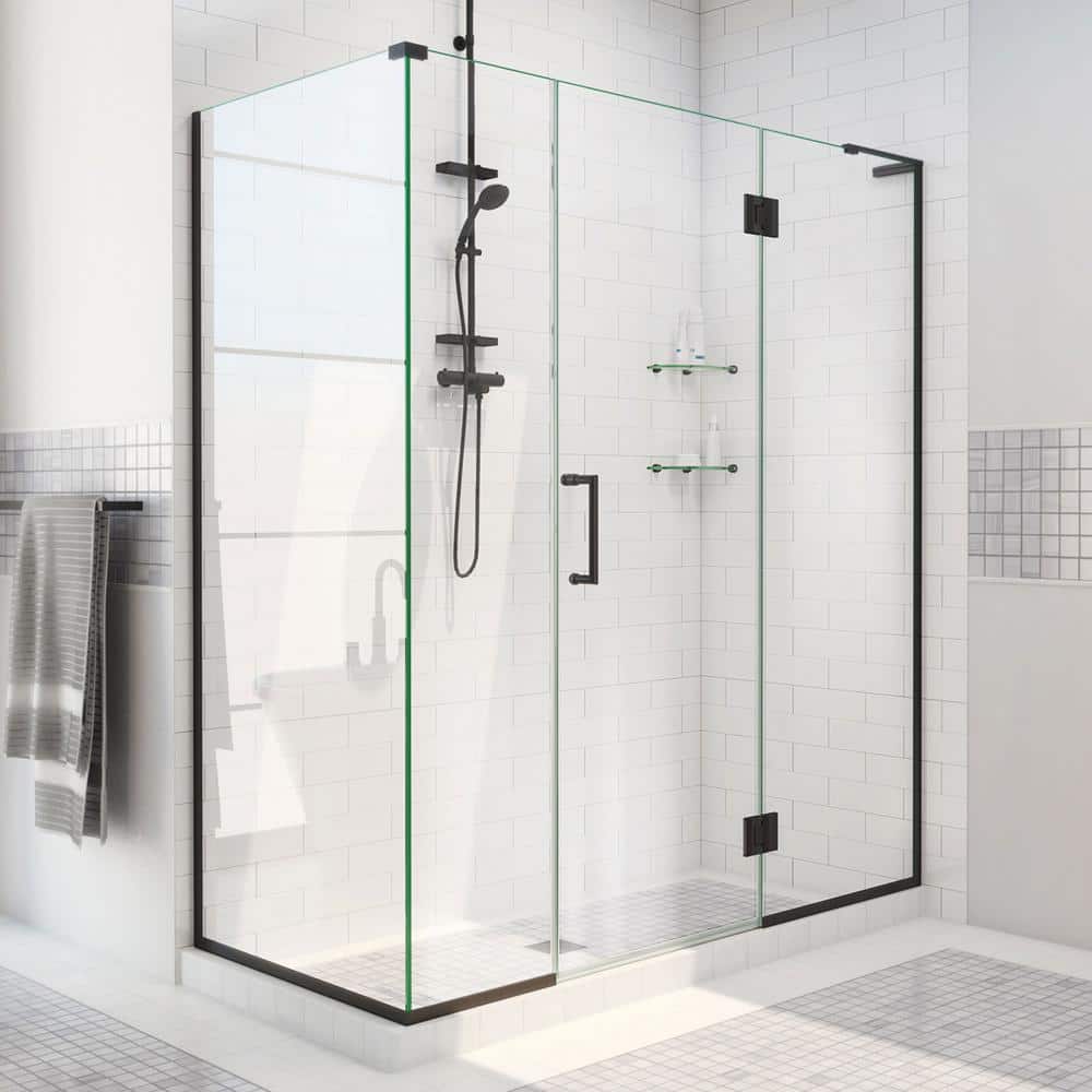 Unidoor-X 64 in. W x 30-3/8 in. D x 72 in. H Frameless Hinged Shower Enclosure in Matte Black price history on PriceWatchPro