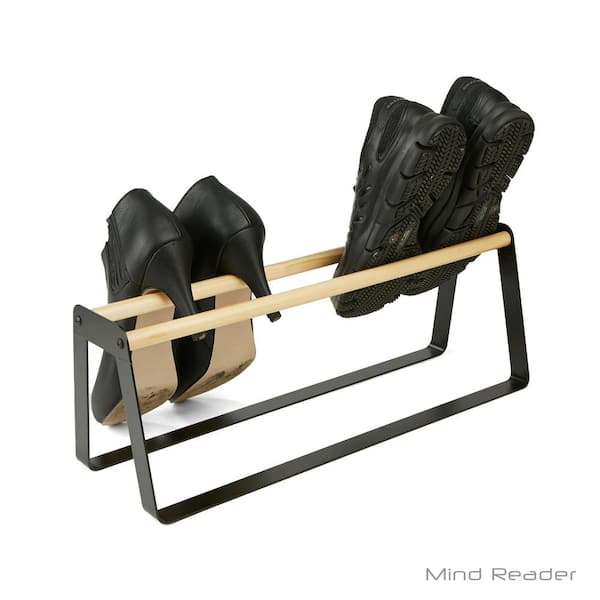 Mind Reader 27.32-in H 3 Tier 9 Pair Black Steel Shoe Rack at