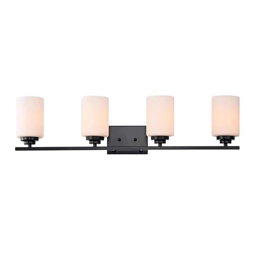 Edvivi Aliana 31 in. 4-Light Matte Black Modern Vanity Light with ...