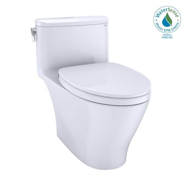 TOTO Nexus 1-Piece 1.28 GPF Single Flush Elongated ADA Comfort Height Toilet with CEFIONTECT in Cotton White