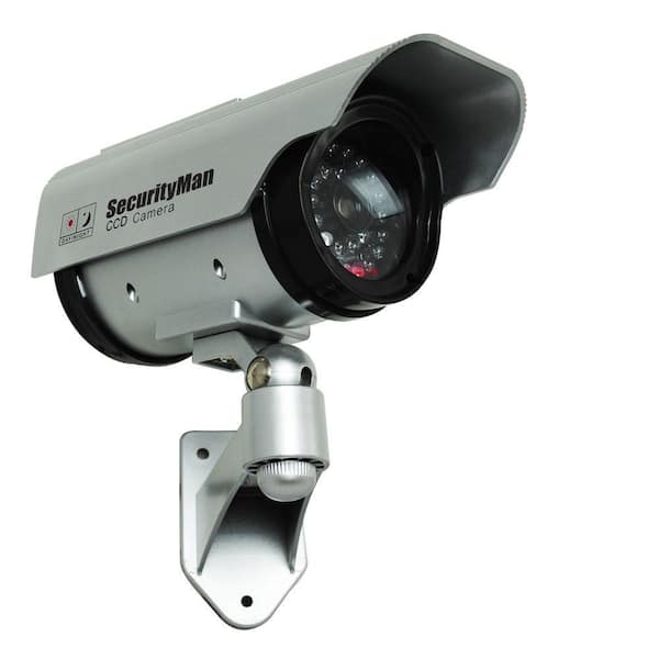 SecurityMan Solar Indoor/Outdoor Dummy Security Camera with LED