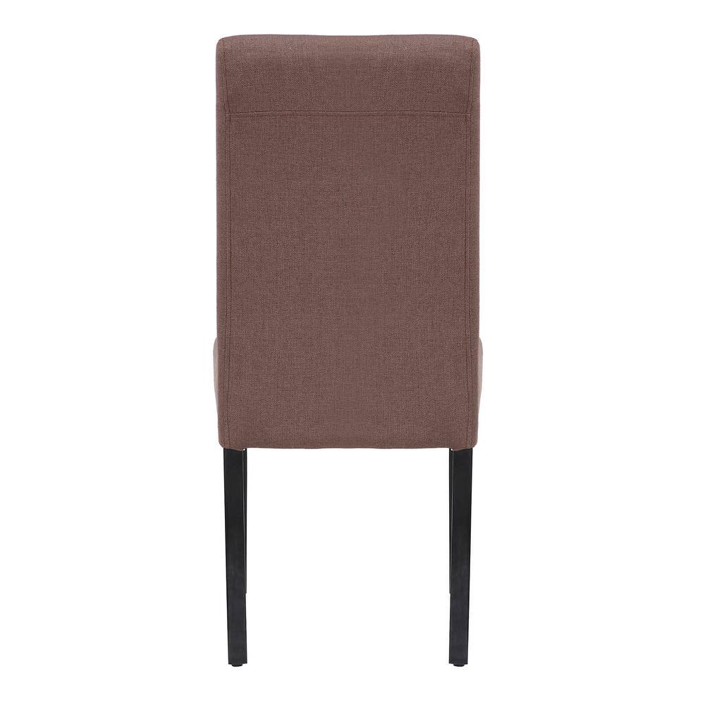 Brown Upholstered Linen Parsons Dining Side Chair Set