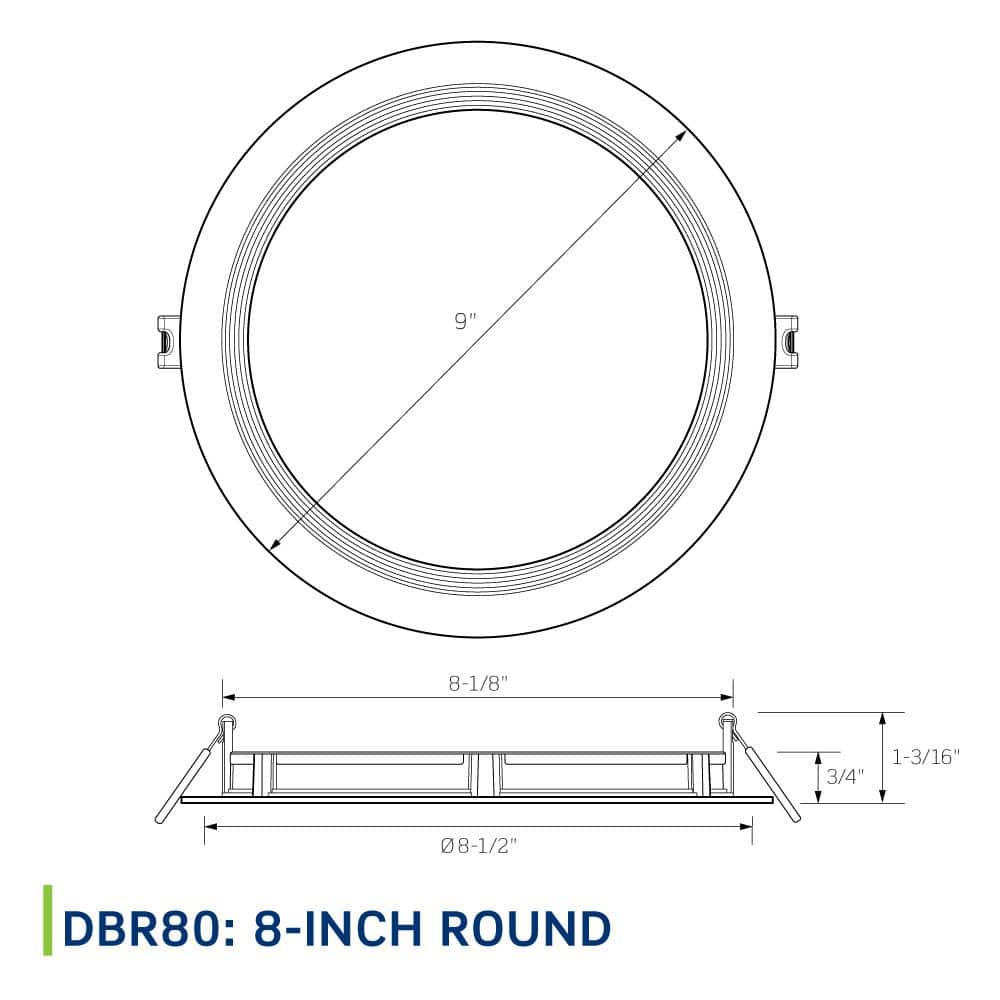 8" White Aluminum LED Slim Baffle Downlight