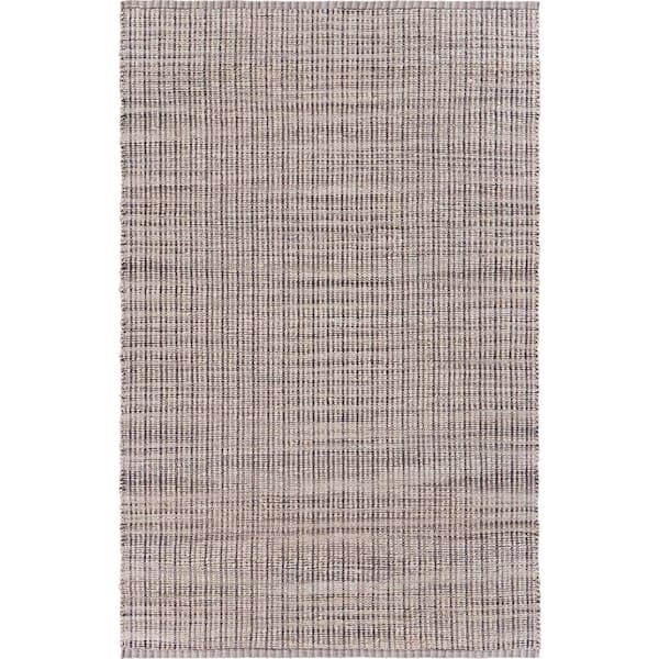 Unbranded Brown/Ivory 7 ft. 9 in. x 9 ft. 9 in. Jute Blend Striped Indoor Area Rug