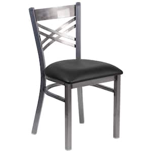 Hercules Vinyl Cushioned Seat X-Back Restaurant Chair in Black