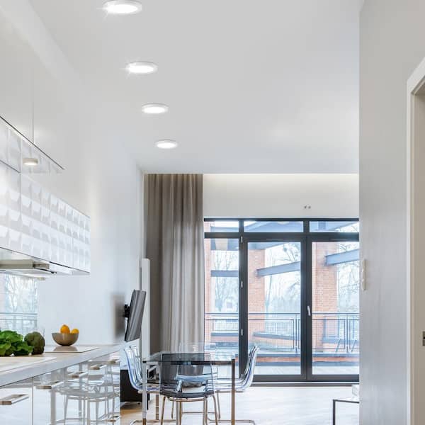 Edvivi 7 in. White Round Flat 3000K 4000K 5000K Integrated LED