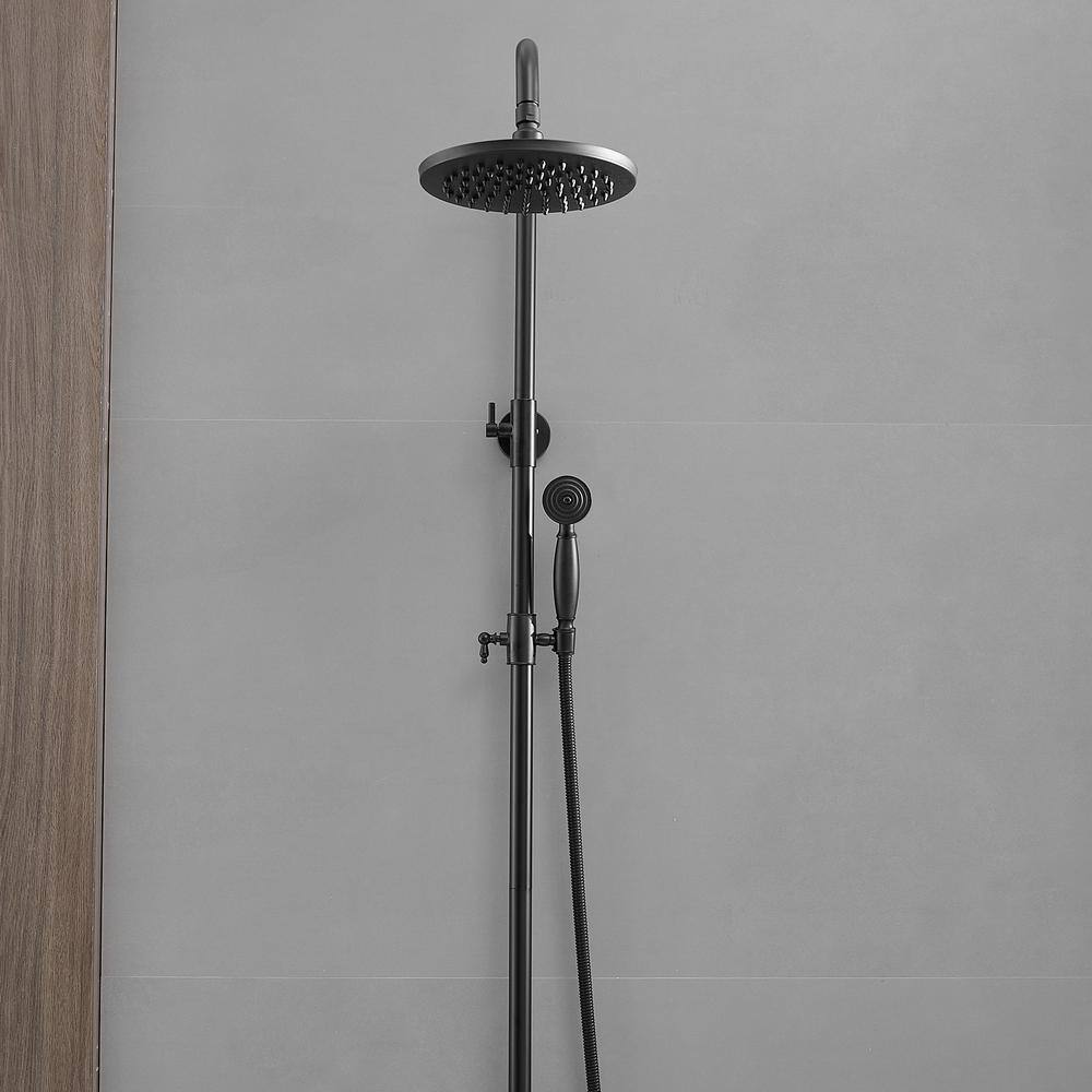 Matte Black Adjustable Rain Shower System with Handheld