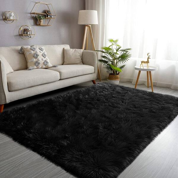 Balcony Hairy Carpet Carpet Round Rectangular Faux Fur Carpet Bedroom Soft Mats 