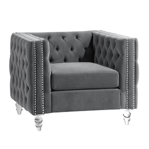 Milo Gray Velvet Arm Chair