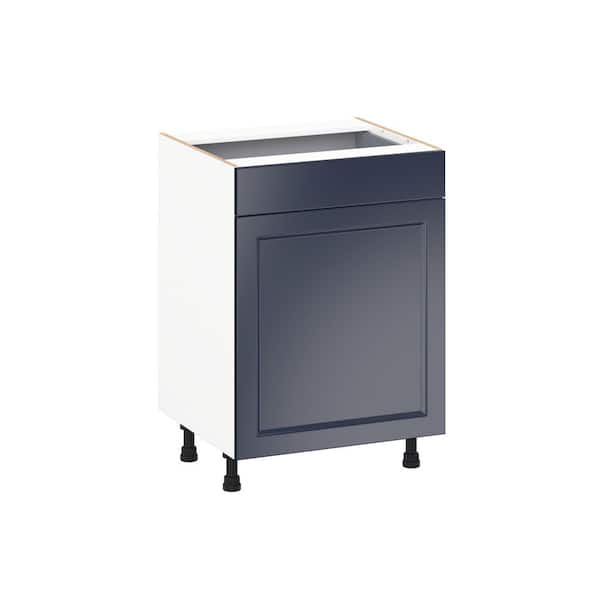 Laramie 24 in. W x 21 in. D x 34.5 in. H Assembled Bath Base Kitchen Cabinet in Painted Blue with 1 Drawer