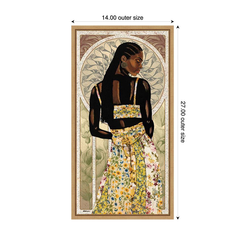 Natural Beauty in Gold II Canvas Print with Maple Frame