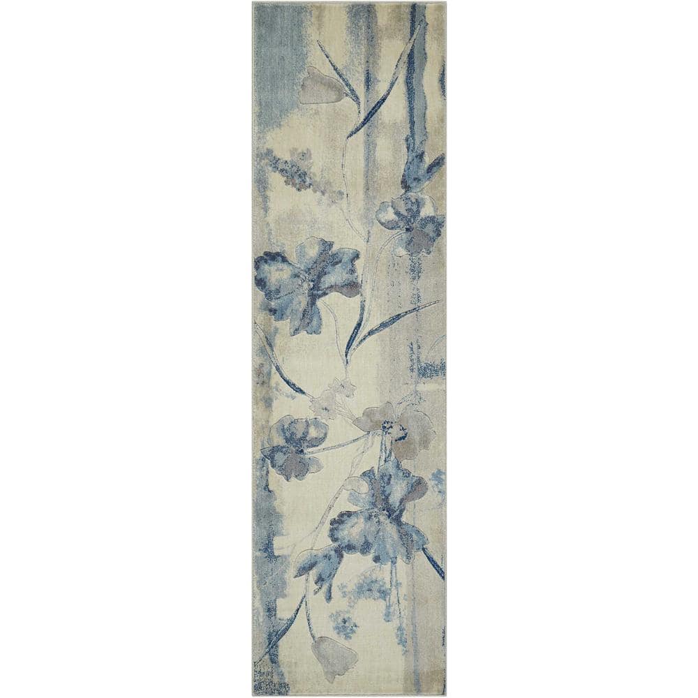 Somerset Ivory/Blue 2 ft. x 8 ft. Floral Vintage Kitchen Runner Area Rug price history on PriceWatchPro