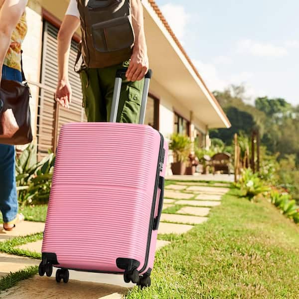 HIKOLAYAE Hikolayae Hardside Spinner Luggage Sets in Pink, 3 Piece