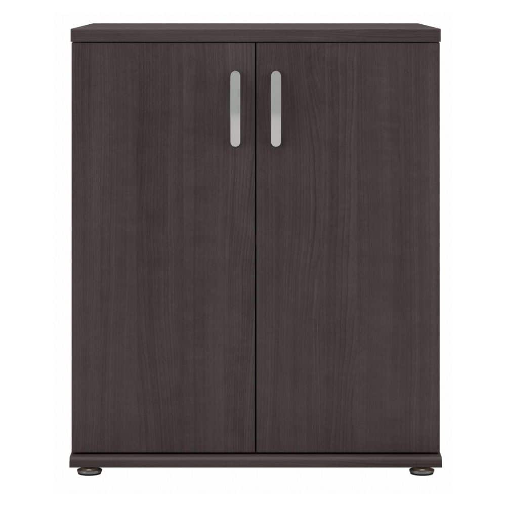 Storm Gray 34-Inch Freestanding Office Storage Cabinet with Adjustable Shelves