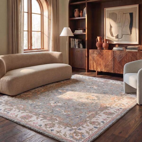 Heritage 8 x 10 Gray/Ivory Persian Area Rug