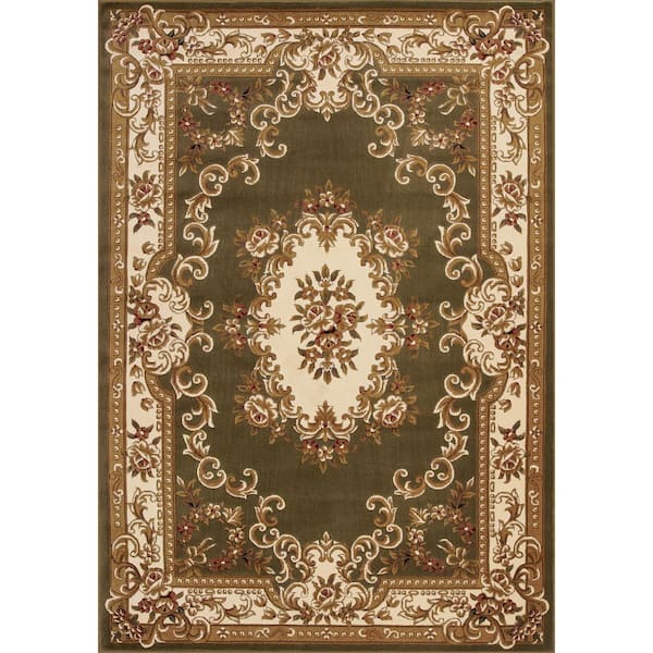 MILLERTON HOME Traditional Morrocan Green/Ivory 5 ft. x 8 ft. Area Rug