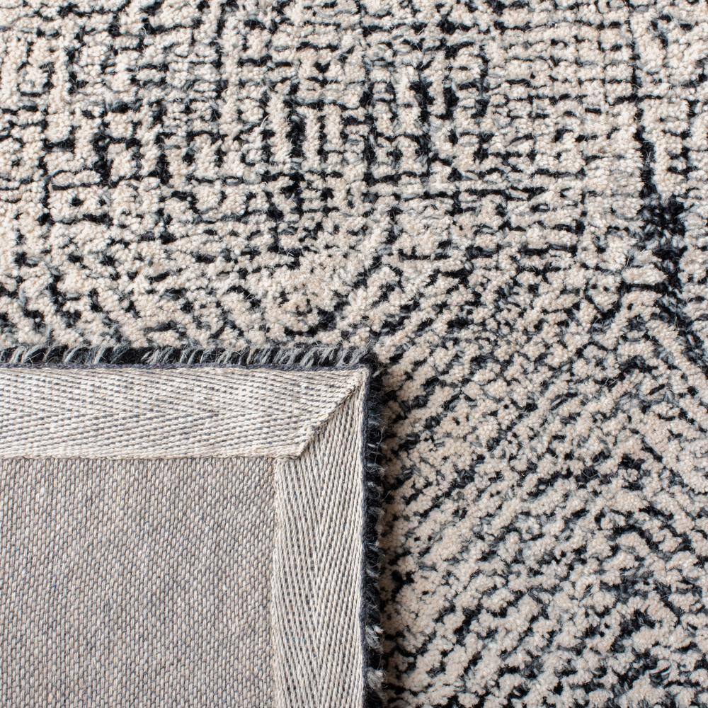 Ivory Abstract Handmade Tufted Wool Square Area Rug 6' x 6'