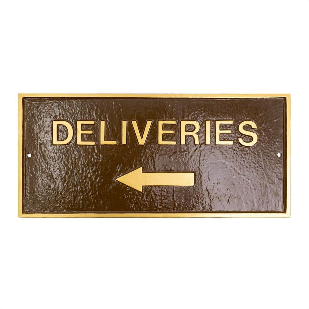 "10"" x 21"" Deliveries with Left Arrow Large Rectangle Wall Statement Plaque - Oil Rubbed/Gold" price history on PriceWatchPro