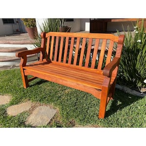 Classical 60 in. 2-3 People Redwood Outdoor Wood Bench