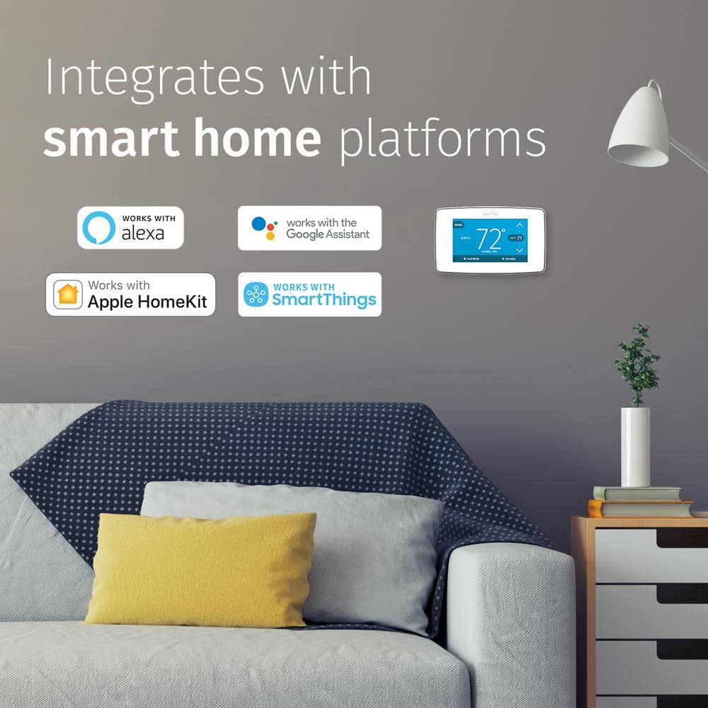 White Wi-Fi Smart Thermostat with Touchscreen Display