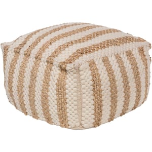 Orryn White Accent Pouf Ottoman