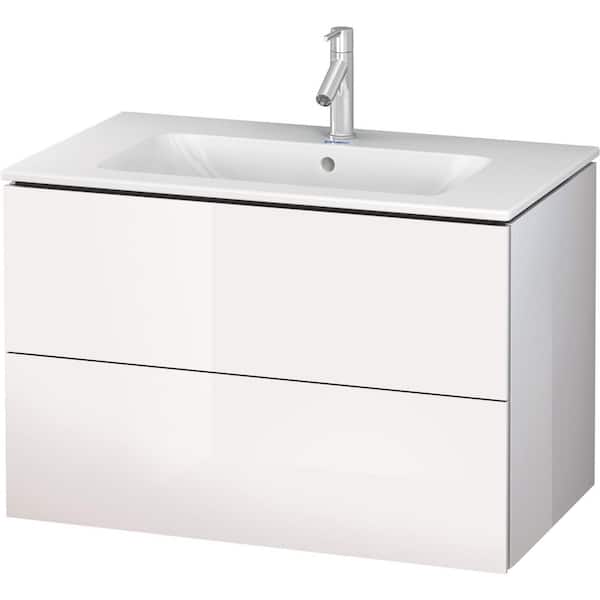 Duravit L-Cube 32.25 in. W x 19 in. D x 21.63 in. H Floating Bath Vanity in White with White Ceramic Top