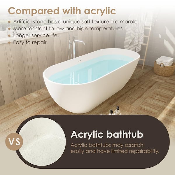 Altair Ryder 69 in. x 30 in. Soaking Bathtub with Center Drain in