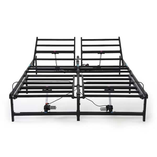 Angel Sar Black Queen Electric Adjustable Bed Frame with Wired Remote ...